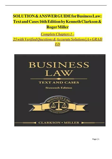 business law clarkson answer key