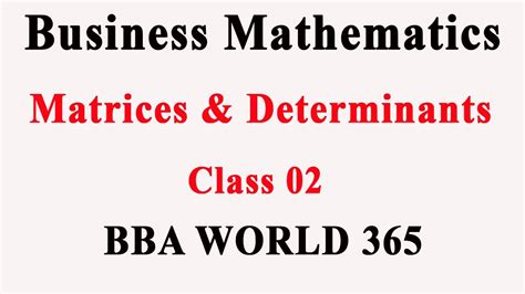 business mathematics matrix