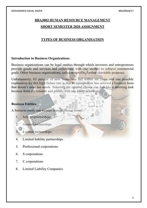 Business Organization Bba Note