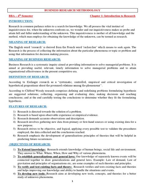 business research methods notes
