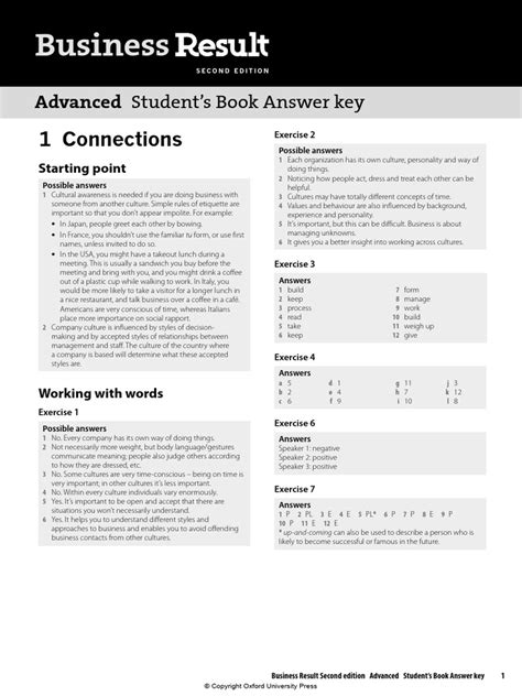 Business Result Advanced Practice Answer Key