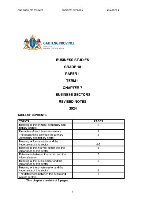 Business Studies Cass Task 3 Memorandum