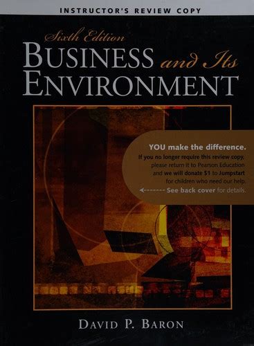 Read Online Business And Its Environment Th Edition Ebook David P Baron 