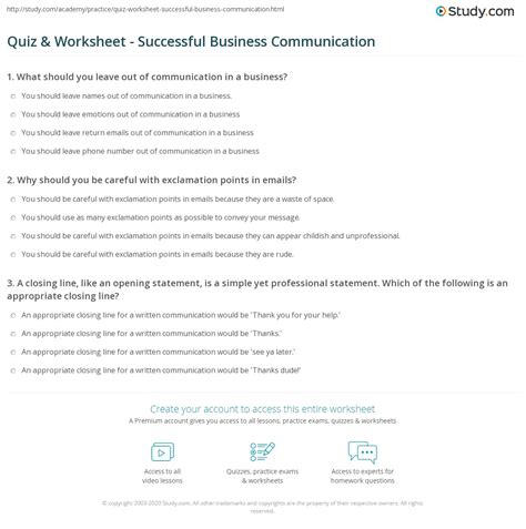 Read Online Business Communication Quiz Questions Answers 