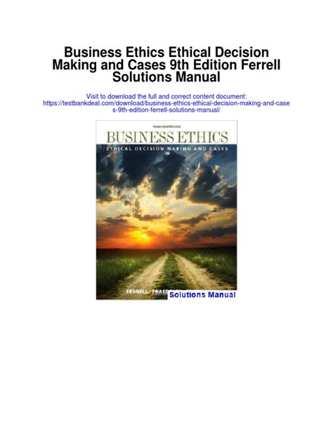 Download Business Ethics Ferrell 9Th Edition Chapter 2 