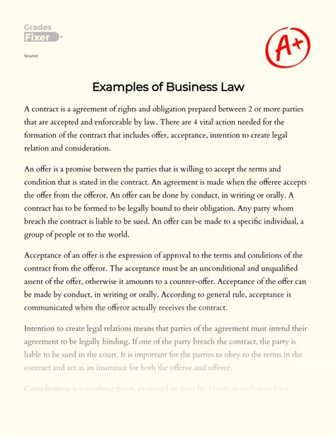 Full Download Business Law Paper Example 