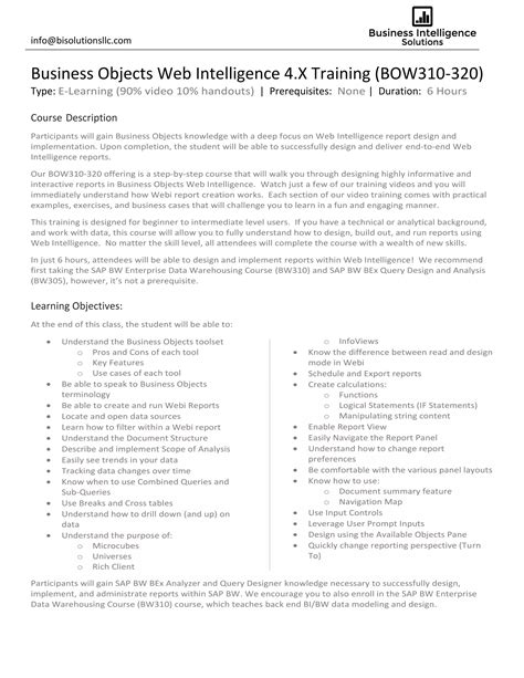 Read Online Business Objects Bow310 Guide 