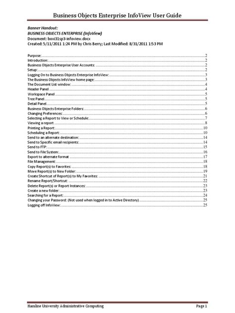 Read Business Objects Infoview User Guide 