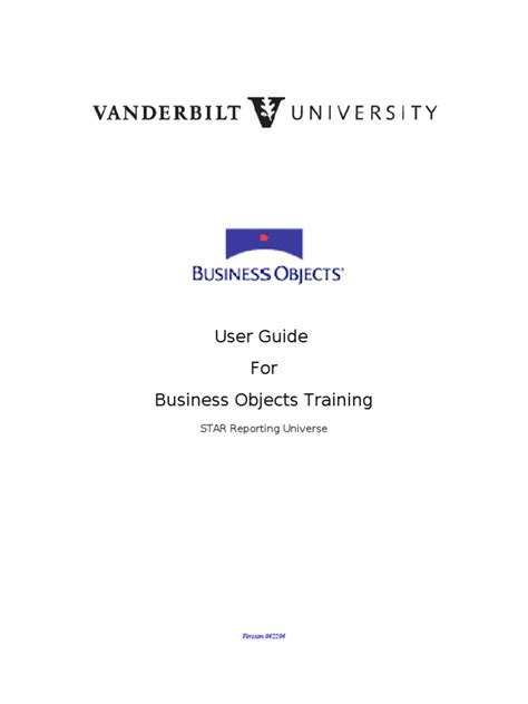 Read Business Objects Training Guide 