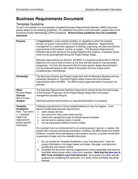 Full Download Business Requirements Document Template 