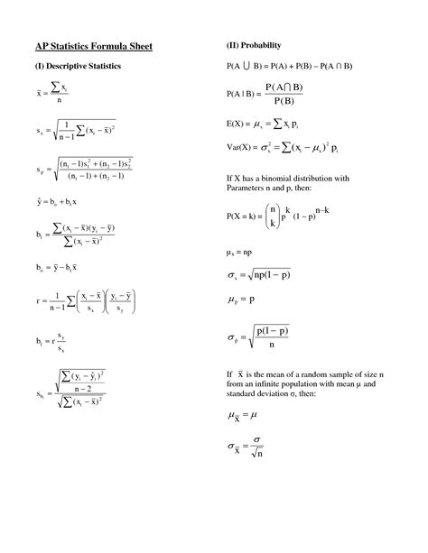 Read Online Business Statistics Ii Exam 1 Formulas Chapter 10 