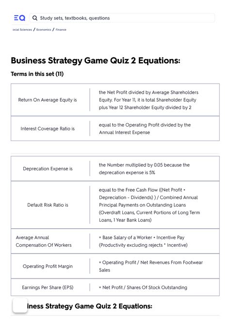 Full Download Business Strategy Game Quiz 2 Answers 