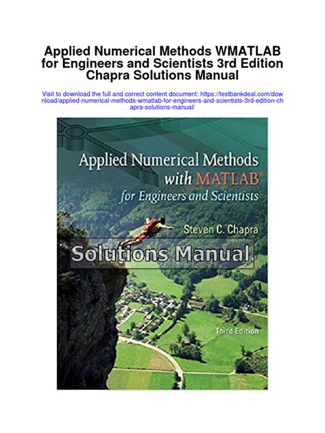 by steven chapra applied numerical methods wmatlab for engineers scientists third 3rd edition