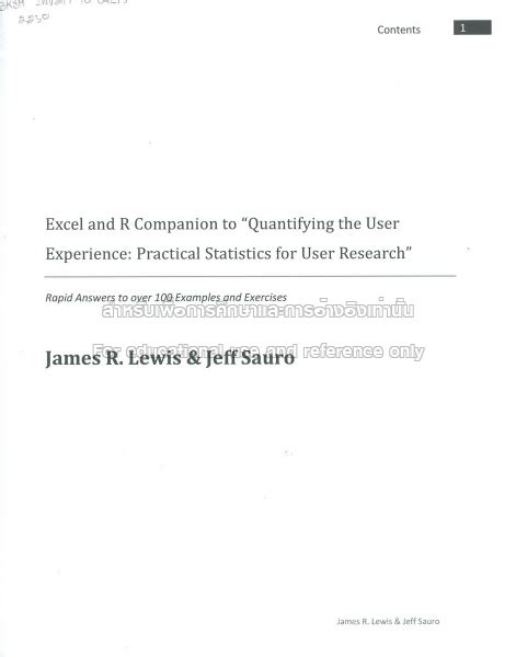 Download By James R Lewis Phd Excel And R Companion To Quantifying The User Experience Rapid Answers To Over 100 Examples And Exe Paperback 