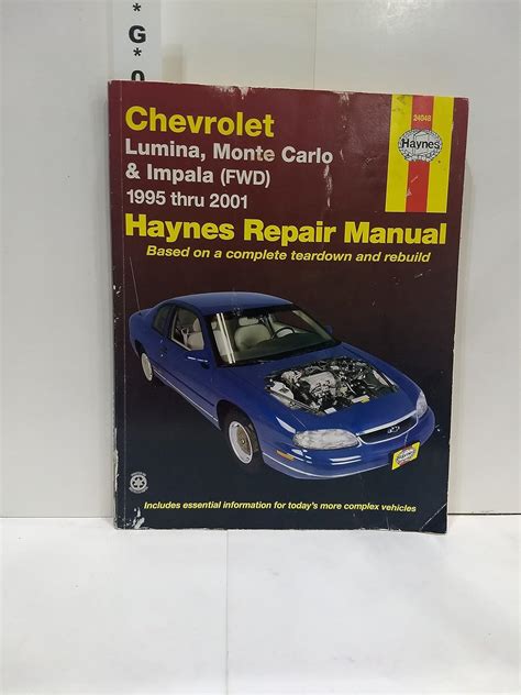 Read By Jeff Kibler Chevrolet Lumina Monte Carlo And Front Wheel Drive Impala Automotive Repair Manual 1995 Through 20 3Rd Revised Edition Paperback 