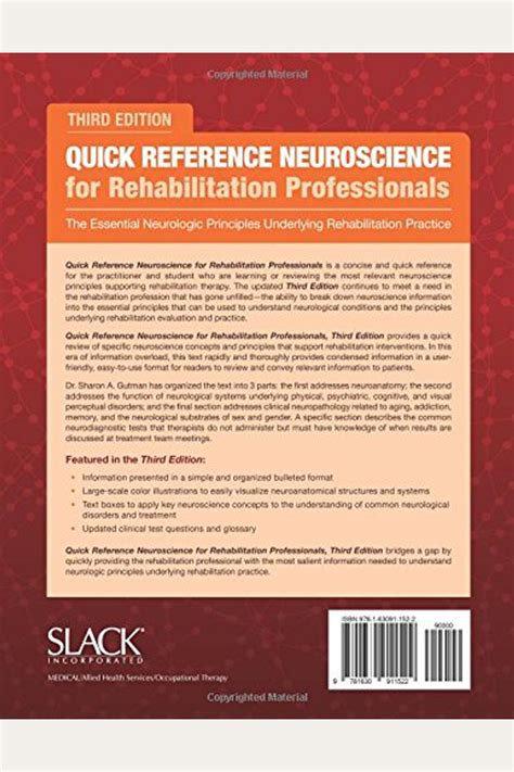 Read Online By Sharon A Gutman Quick Reference Neuroscience For Rehabilitation Professionals The Essential Neurologic Principles Underlying Rehabilitation Practice 2Nd Second Edition 