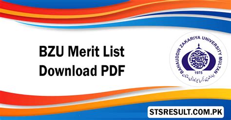 Bzu Msc Merit List