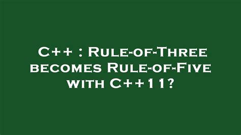 c++ rule of three