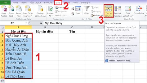 cách tách họ và tên trong excel | 4 cch tch ct h v tn