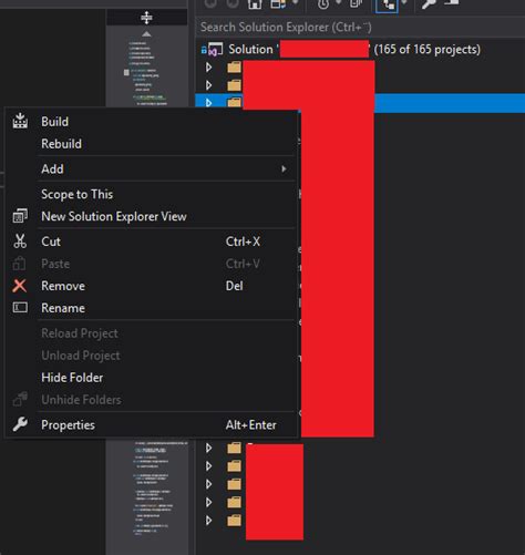 c Unload Projects in Solution Folder not visible for a solution