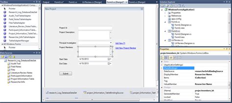 c Windows forms listbox.selecteditem displaying "System.Data