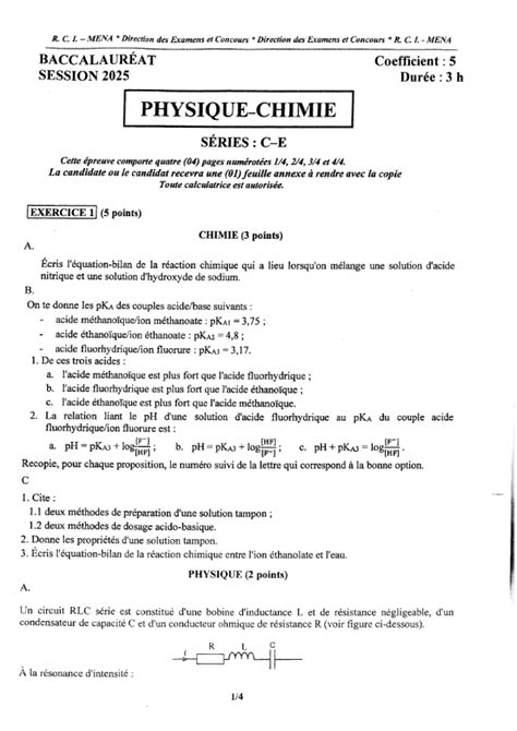 c d physique chimie