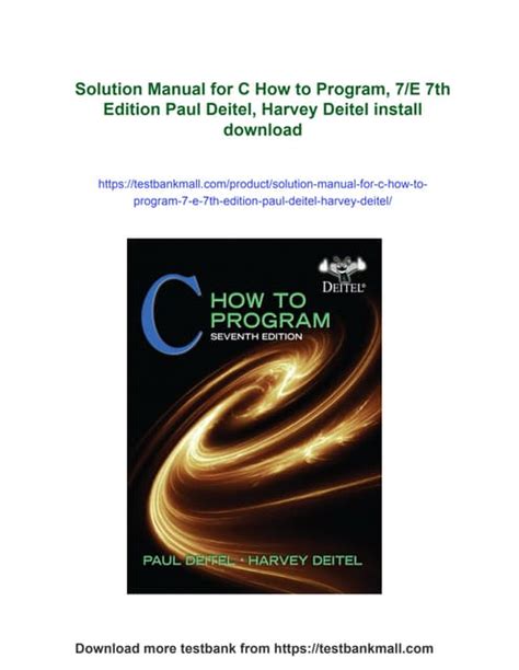 C How To Program 7th Edition By Harvey Deitel Paul Deitel