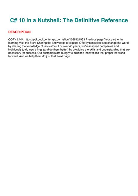 C In A Nutshell Pdf Alysonnoelbooks