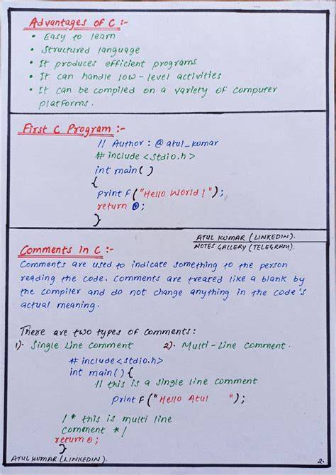 c language notes for o level