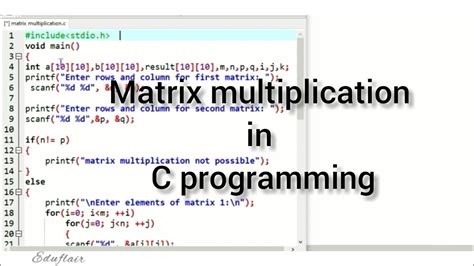 C Program For Matrix Multiplication