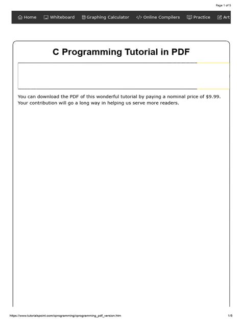 C Programming Tutorial Pdf Mark Burgess