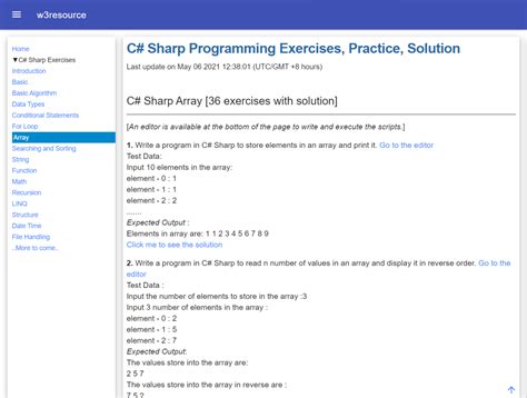 C Sharp Programming Exercises With Solutions