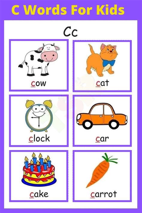 C Words For Kids C Word Lists And Kindergarten Words That Start With C - Kindergarten Words That Start With C