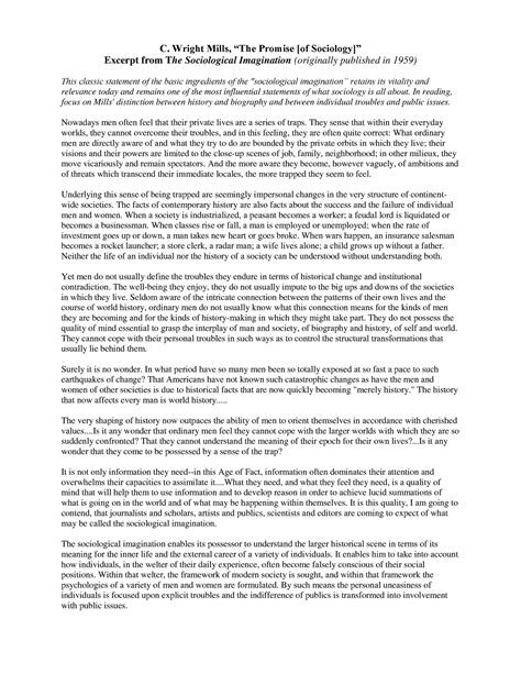 c wright mills the promise spark notes