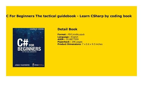 Full Download C For Beginners The Tactical Guidebook Learn Csharp By Coding 