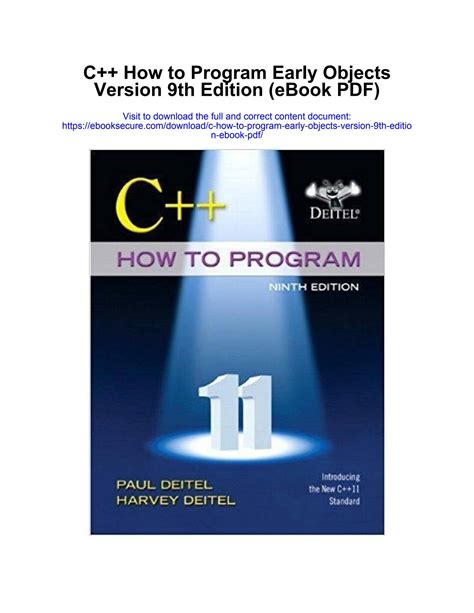 Read C How To Program Early Objects Version 9Th Edition 