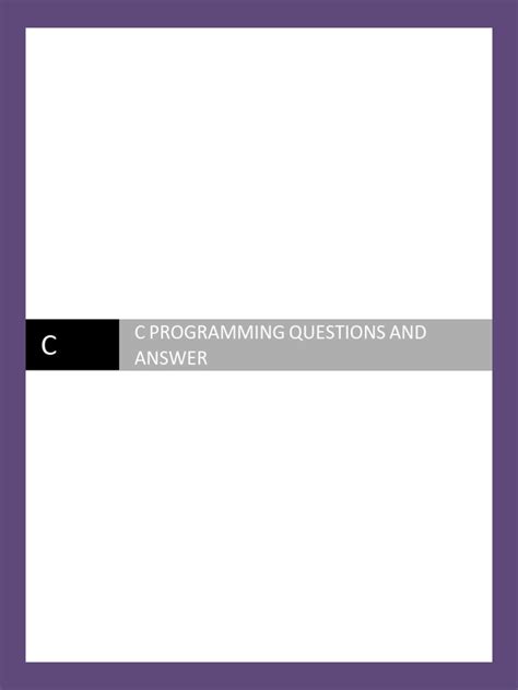 Read C Programming Question And Answer 