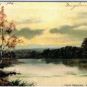 c1906 Near Keswick, England Derwent Water Postcard Allerdale …