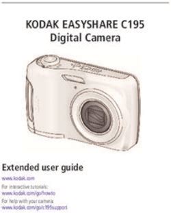 Read Online C195 Digital Camera Extended User Guide 