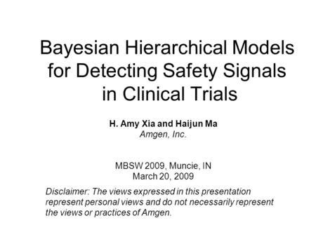 c212: Methods for Detecting Safety Signals in Clinical Trials Using ...