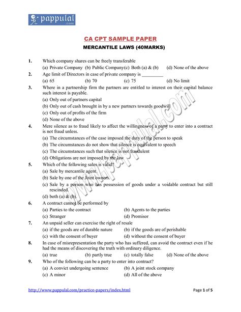 ca cpt sample paper