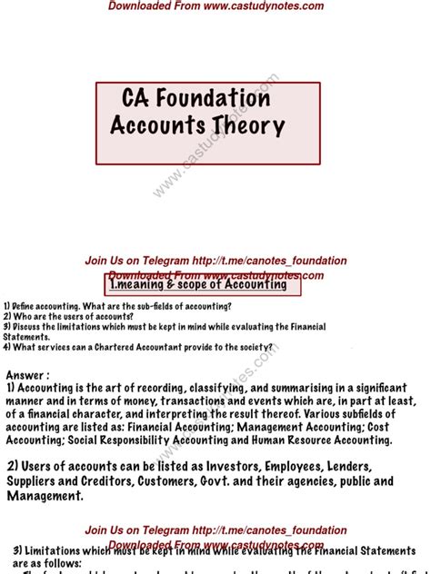 Ca Foundation Accounts