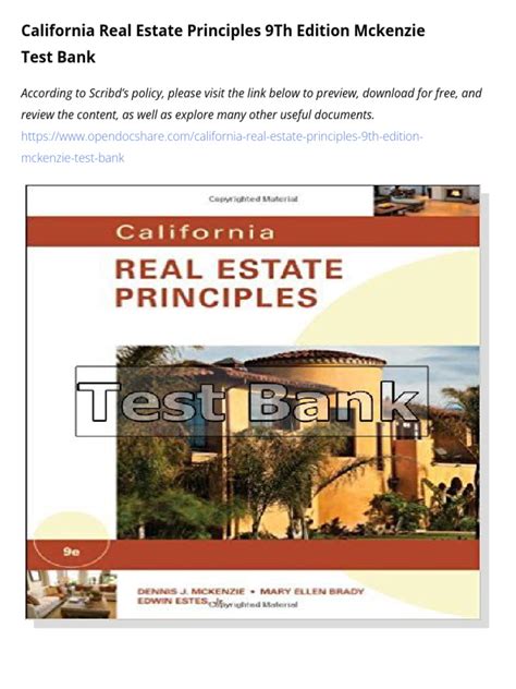 Ca Real Estate Principles 9th Edition