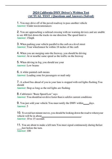 ca senior dmv written test