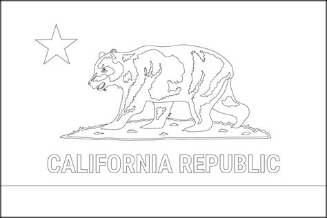Ca State Flag Coloring Page   Large Printable California State Flag To Color From - Ca State Flag Coloring Page