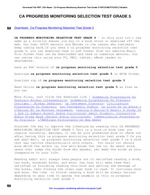 Read Ca Progress Monitoring Selection Test Grade 5 