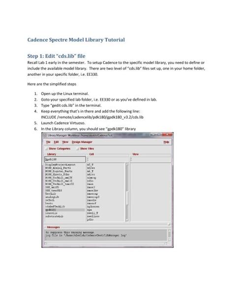 Cadence Spectre Model Library Tutorial Step 1 Edit Cds