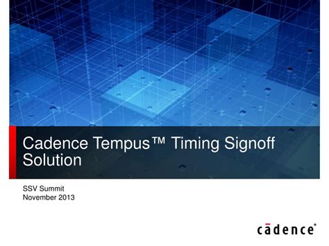 Read Online Cadence Tempus Manual 