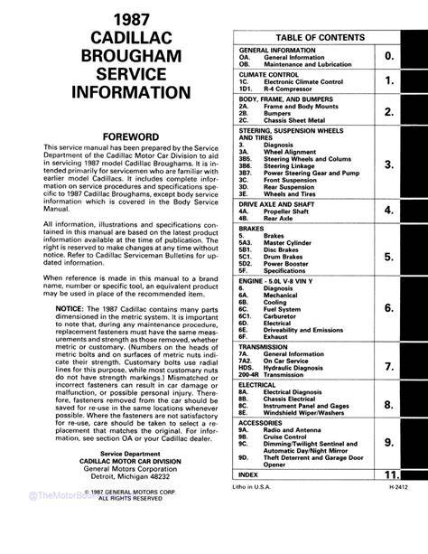 cadillac brougham manual