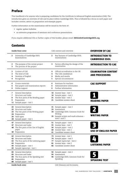 Read Cae Handbook From December 2008 Cae Exam 